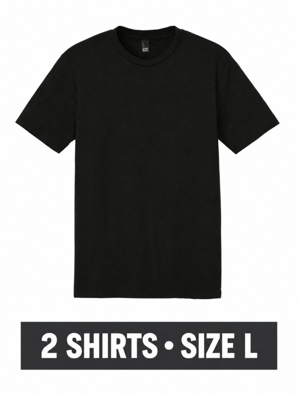 2 District Perfect Tri Tees Black Large DM130 New